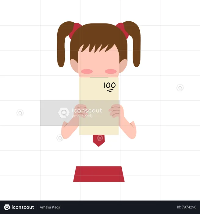 Female student got good score  Illustration