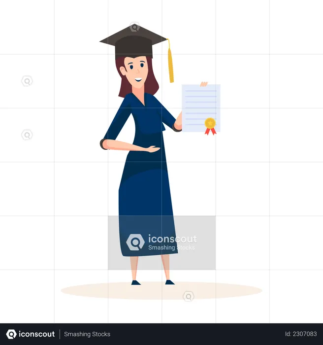 Female student graduated  Illustration
