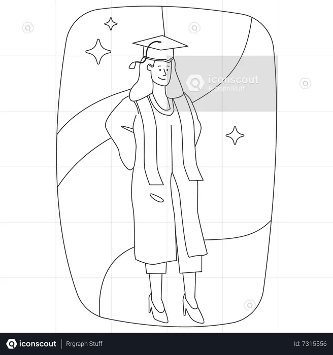 Female student Graduates  Illustration