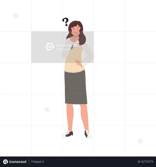 Female student is curious  Illustration