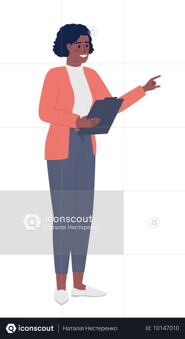 Female supervisor with clipboard  Illustration