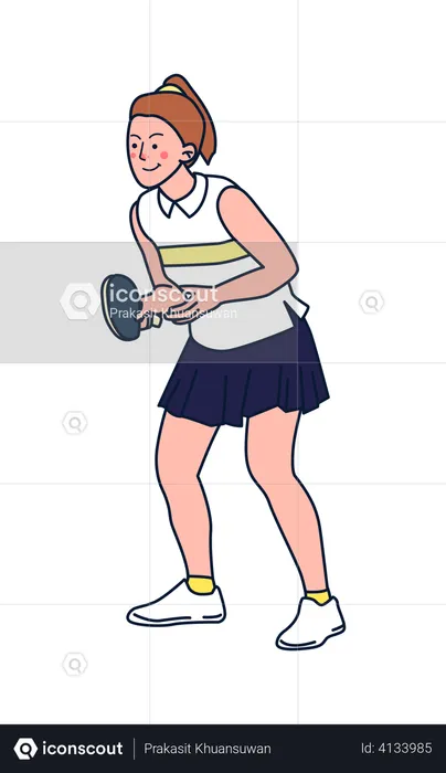 Female table tennis player  Illustration