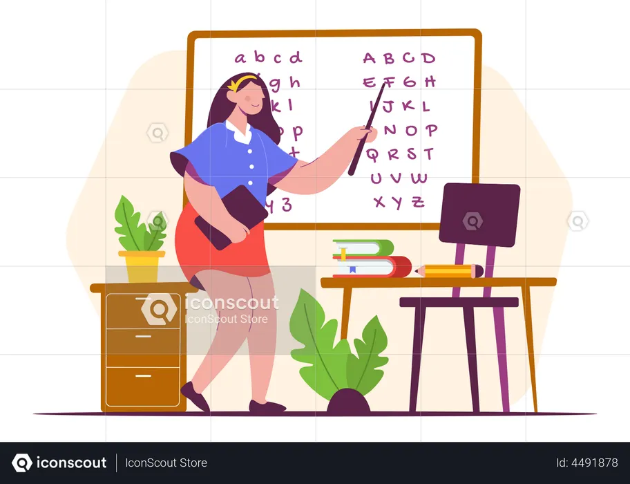 Female Teacher  Illustration