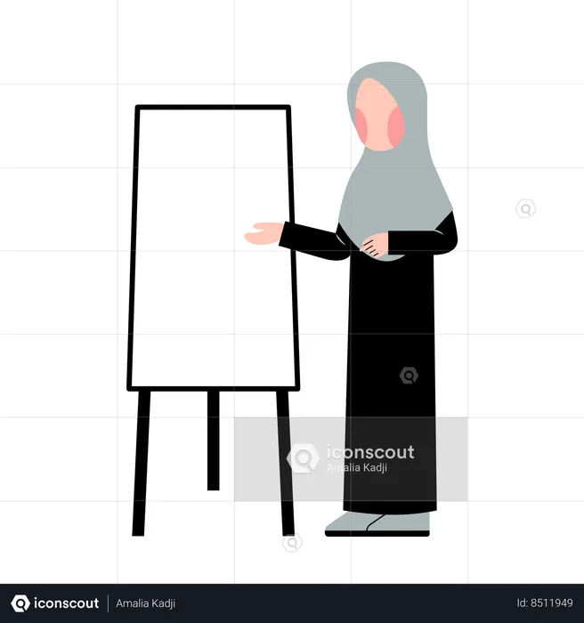 Female teacher is explaining chapter  Illustration