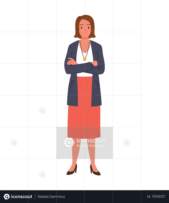 Female Teacher standing  Illustration