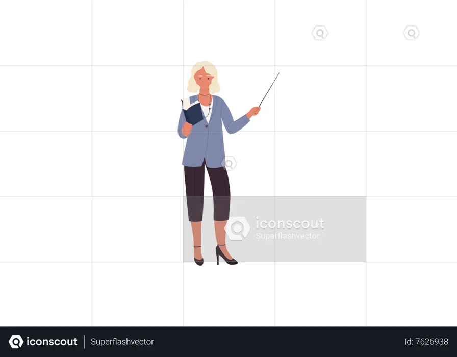 Female Teacher teaching  Illustration