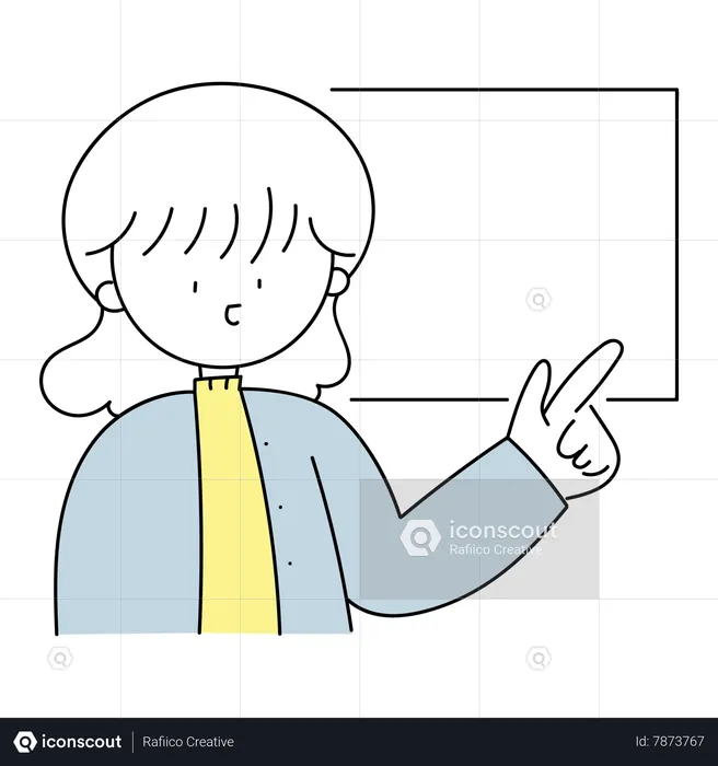 Female teacher teaching  Illustration