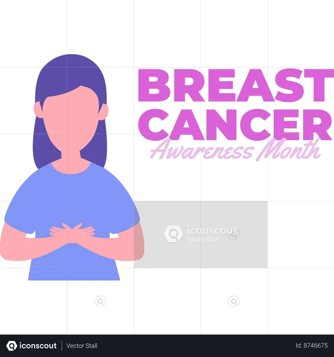 Female telling about breast cancer  Illustration