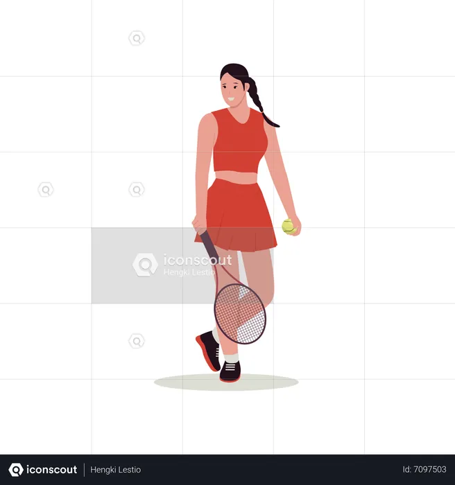 Female Tennis player  Illustration