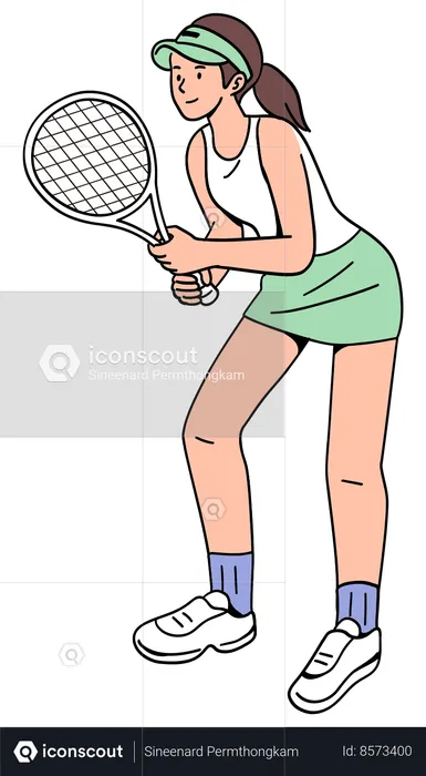 Female Tennis Players  Illustration