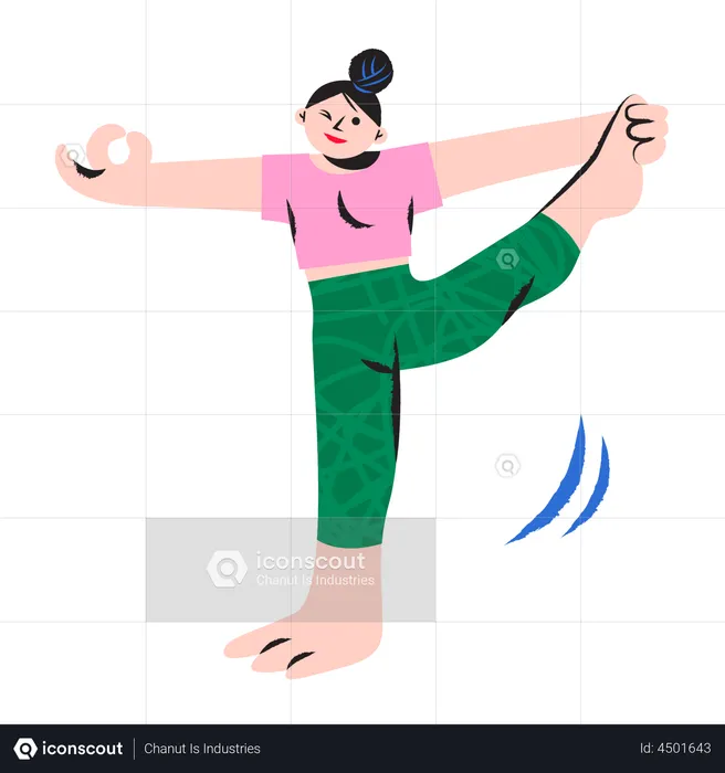 Female trainer doing yoga  Illustration