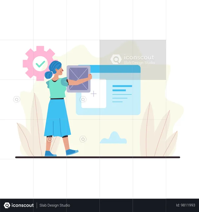 Female UI designer  Illustration