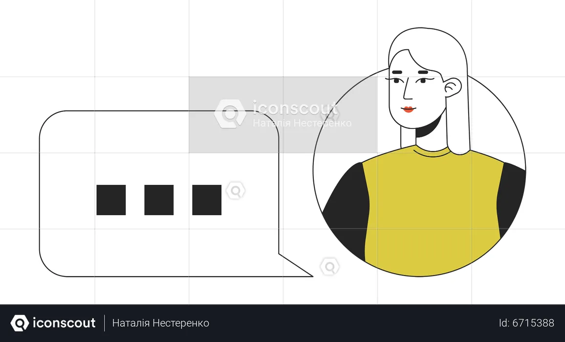 Female user with chat bubble  Illustration