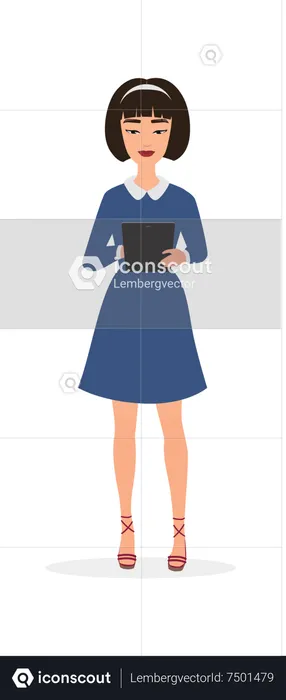 Female using phone  Illustration