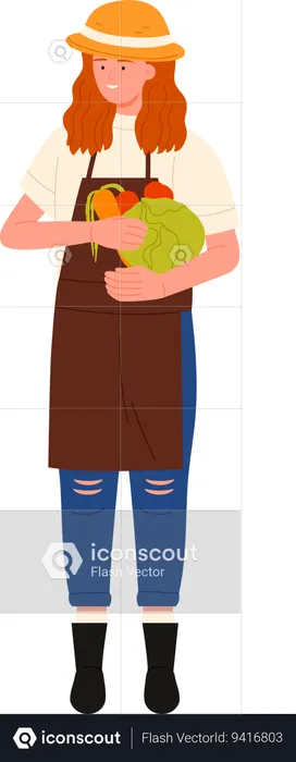 Female Vegetable seller  Illustration