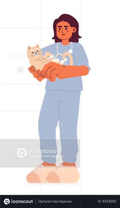 Female vet cat  Illustration