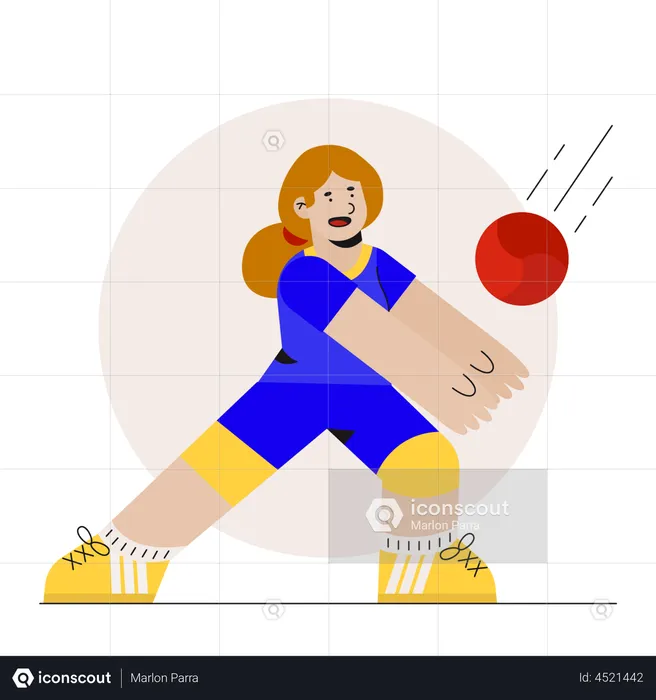 Female Volleyball Player  Illustration