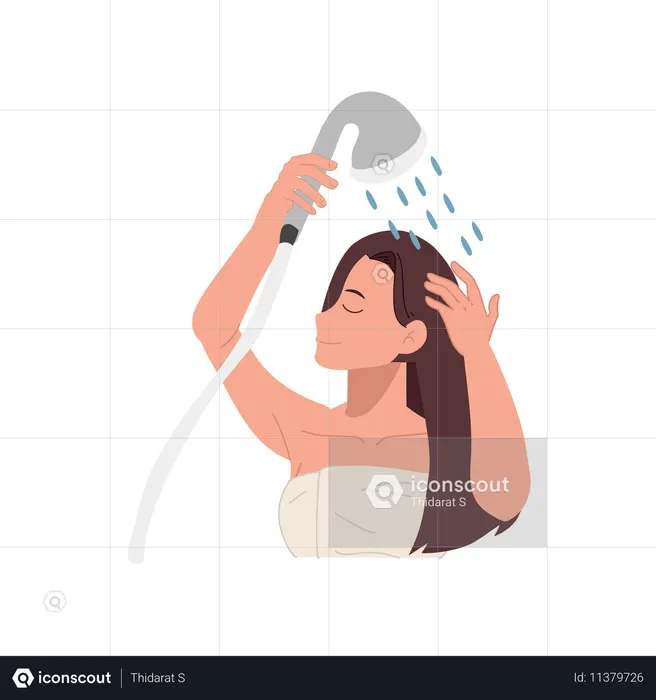 Female wash hair  Illustration