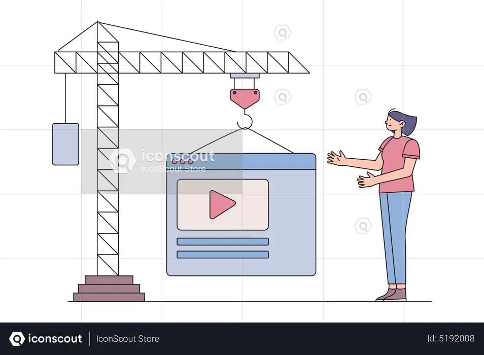 Female Web Builder  Illustration
