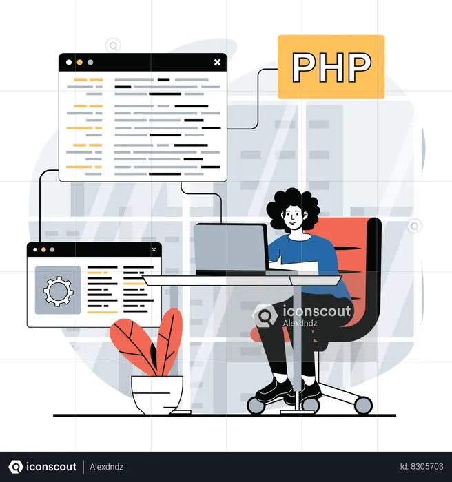 Female web developer  Illustration