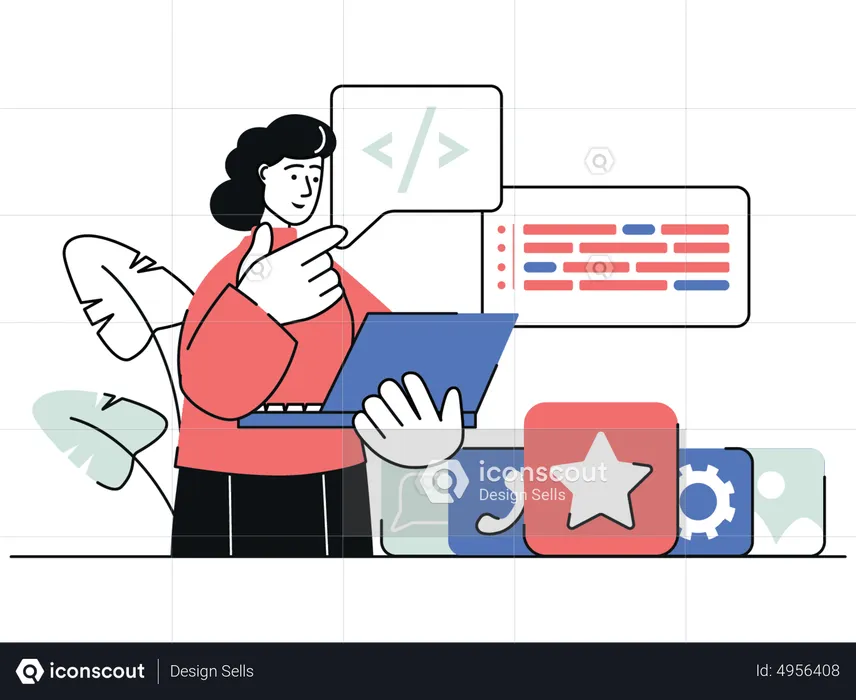 Female web developer  Illustration