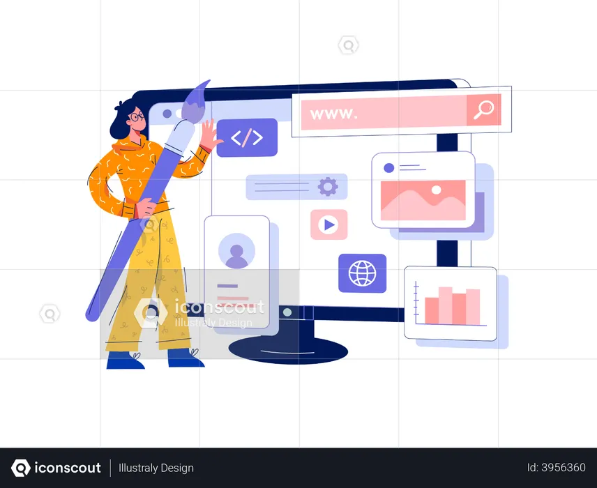 Female web developer  Illustration