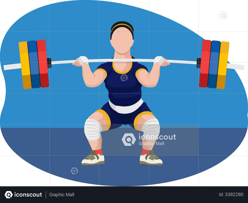 Female weightlifter  Illustration