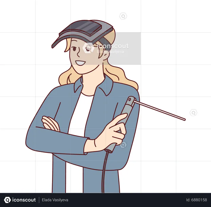 Female welder  Illustration