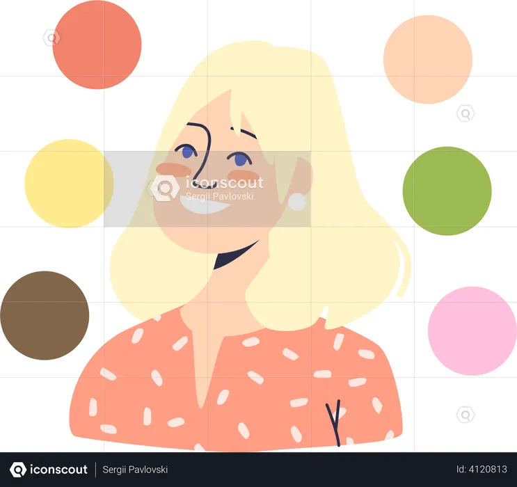 Female with palette of best colors  Illustration