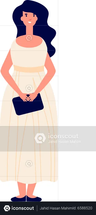 Female With Purse  Illustration