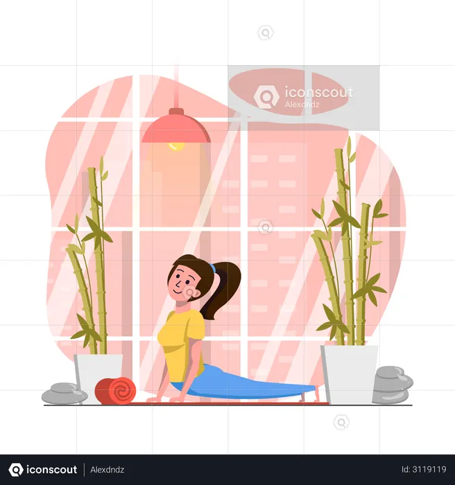 Female Yoga Trainer  Illustration