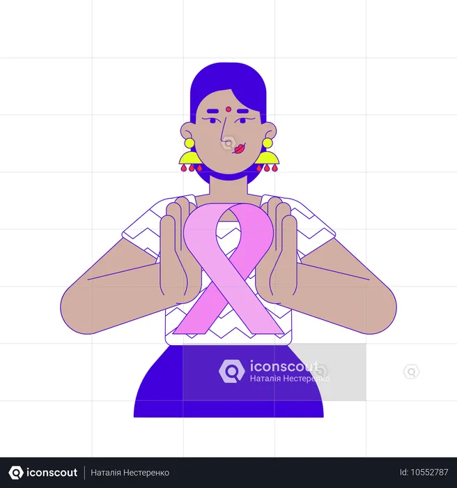 Feminista india promueve la concienciación sobre el cáncer de mama  Ilustración