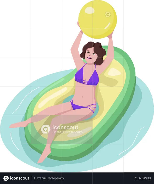 Femme active dans la piscine  Illustration