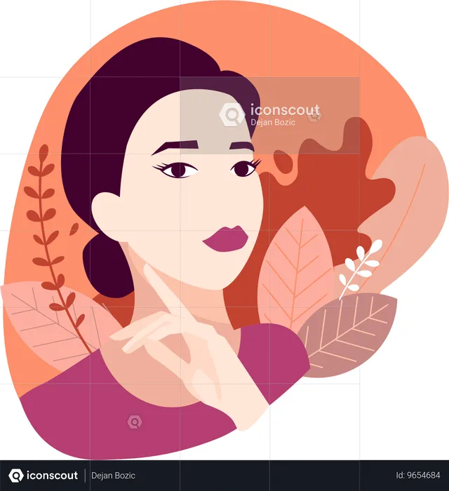 La femme applique la crème de visage  Illustration