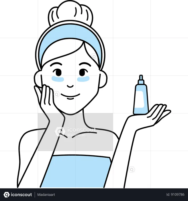 Femme appliquer une crème pour les yeux  Illustration