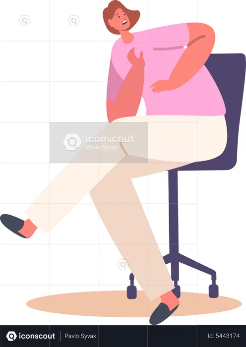 Femme assise sur une chaise se protégeant des coups  Illustration