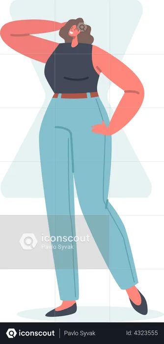 Femme avec forme de corps de sablier  Illustration