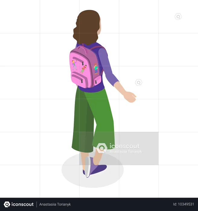 Femme avec des sacs à dos  Illustration