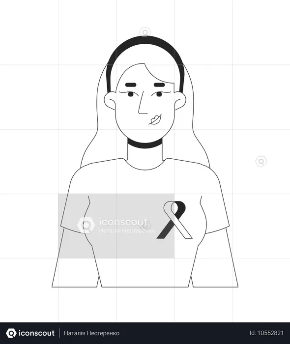 Une femme blanche sensibilise au cancer du sein  Illustration