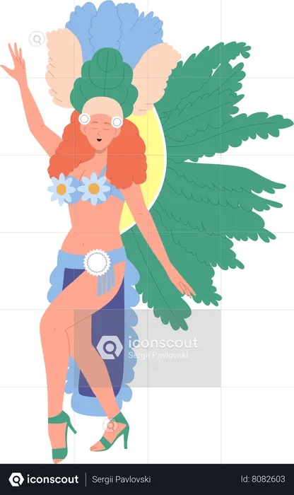 Danseuse de samba brésilienne  Illustration