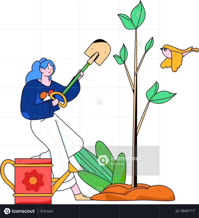 Femme célébrant la journée de l'Arbor  Illustration