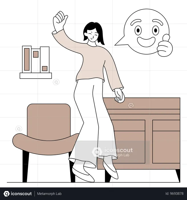 Femme confiante Emoji Illustration