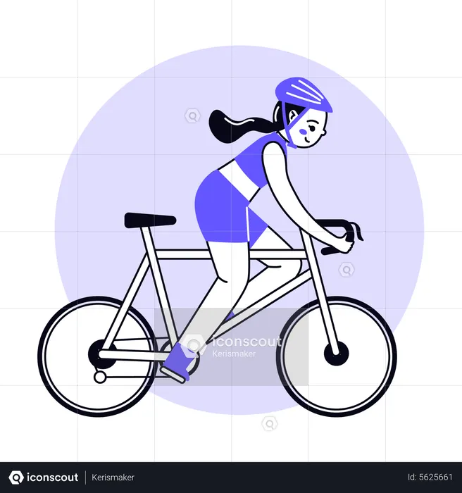 Cavalière cycliste féminine  Illustration