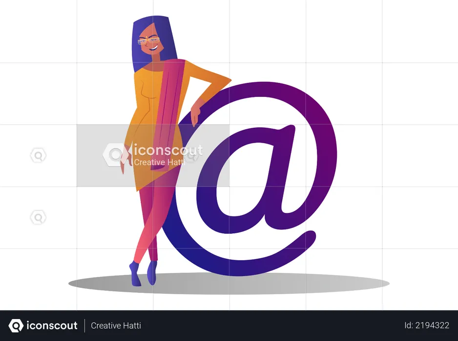 Adresse e-mail d'une femme d'affaires  Illustration