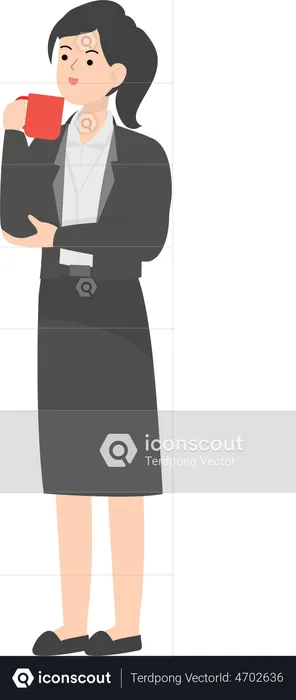 Femme d'affaires, boire du café  Illustration