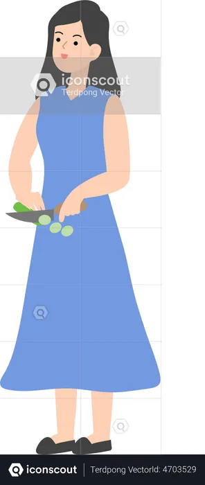 Femme d'affaires cuisine  Illustration