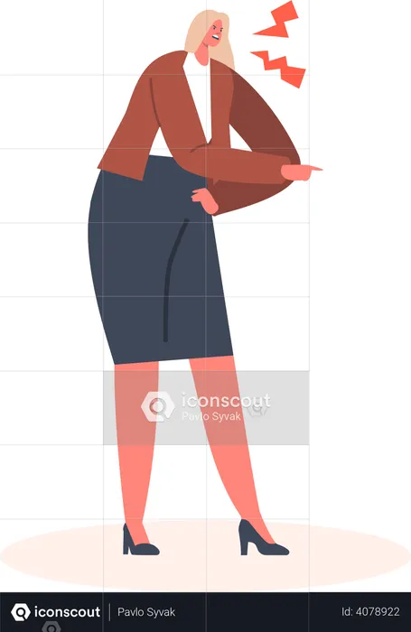 Femme d'affaires en colère  Illustration