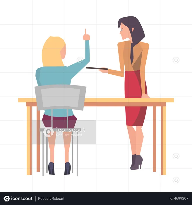 Femme d'affaires faisant Discussion  Illustration