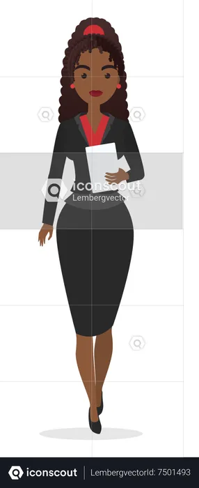 Femme d'affaires tenant un fichier  Illustration