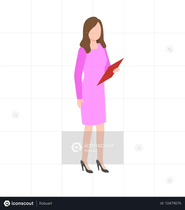 Femme d'affaires préparant des notes pour l'entreprise  Illustration